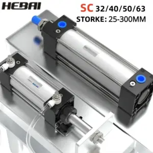 HEBAI SC Standard Air Pneumatic Cylinders SC 32/40/50/63mm Bore Double Acting 50/75/100/125/150/175/200/250/300mm Stroke