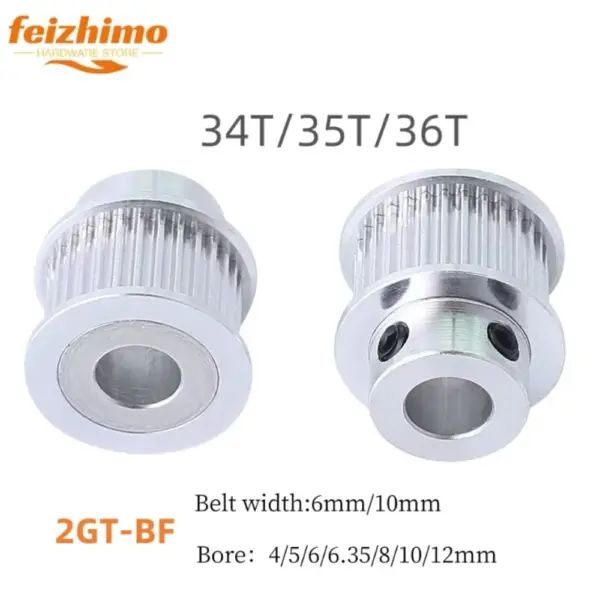 3D Printer Parts GT2 Timing Pulley ，2GT 34T/35T/36T Tooth Teeth Bore 4/5/6/6.35/8/10/12mm Synchronous Wheels Width 6mm/10mm Belt