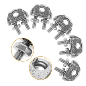 10Pcs High Strength 304 Wire Rope Clips U-Shaped Cable Clamps for Wire Locking Line Tensioning Guardrail Installation Rope