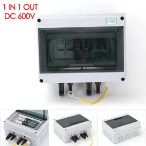 DC 600V 1 In 1 Out Solar Photovoltaic PV Combiner Box With Lightning Protection DC Fuse MCB SPD Waterproof Box IP65