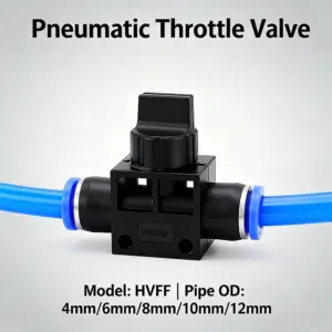 HVFF 2-Way Pneumatic Quick Connector Push-In Plastic Air Fitting for 4/6/8/10/12mm Tube, for Solenoid Valve & Automation Control