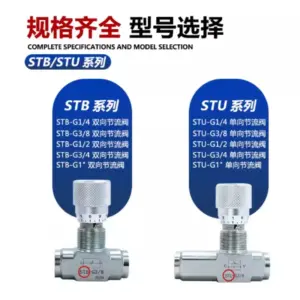 STB G1/4 G3/8 G1/2 STU Bi-Directional/One-way Throttle Flow Restrictor Hydraulic Carbon Steel Flow Control Valve for Hydraulic