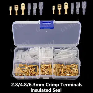 150PCS/box 2.8/4.8/6.3mm Crimp Terminals Insulated Seal Electrical Wire Connectors Crimp Terminal Connector Assortment Kit 6.3mm