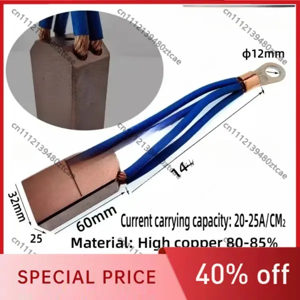 Four Wire High Copper Carbon Brush, Aluminum Brush Box and Fixed Plate, Welding Positioner Turntable Tube Welder Accessories