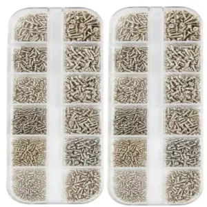 Round Head Self-tapping Screws Set Micro Glasses PC Screws Electronic Small Wood Screws Kit Assortment M1 M1.2 M1.4 M1.7 1200Pcs
