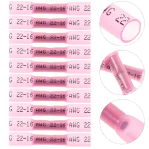 200Pcs Heat Shrink Butt Connectors Heavy Duty Copper Core Insulated Wire Splice Connectors for Automotive Marine Electrical Use