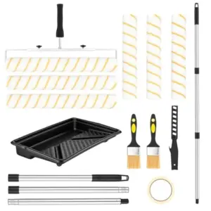 Paint Roller Kit Rocfinity Paint Roller with 6ft Extension Pole 12"18" Painting Supplies for Walls and Ceilings Paint Brushes f