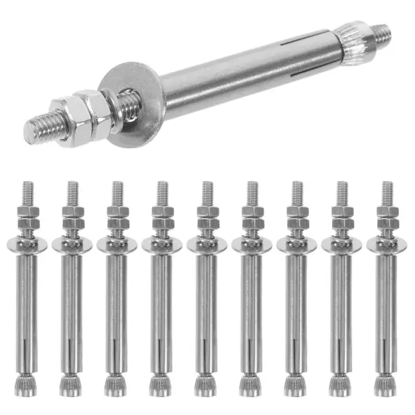 10Pcs Heavy-Duty Stainless Steel Wedge Anchors 3.5 Inch Extended Long Expansion Bolts for Concrete Masonry Drywall Ceiling