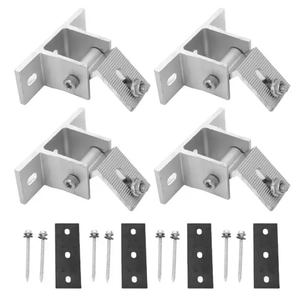 4pcs Adjustable Tilt Angle Solar Panel Mounting Bracket Mount Bracket Base Aluminum Alloy Solar PV Bracket Support Feet