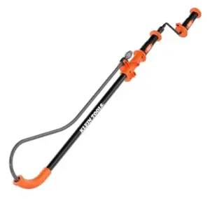 Klein Tools 53018 Steel Toilet Auger, Extendable Toilet Snake Drain Clog Remover, Hybrid Manual Drill Operation, Plumbing Snake