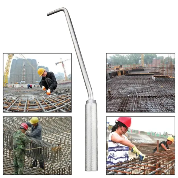 Thread Rebar Wire Twisting Tool with Hook Flexible Rotation Hand Binding Steel Bars Hand Tool Construction Hook
