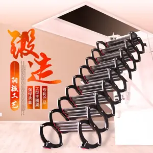 Attic Electric Telescopic Stairs, Fully Automatic Invisible Household Lifting, Folding And Shrinking Custom Second-generation Z6