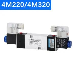 1 pcs 4M220-08 4M320-10 4M420-15 Solenoid Valve 2 Position 5 Port Pneumatic Air Valves DC12V DC24V AC110V AC220V Double Coil