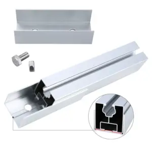 8pcs Solar Panel Bracket Connector Aluminium Alloy Rail Mount For Secure Outdoor Installation For Various Panel 120x41x30mm