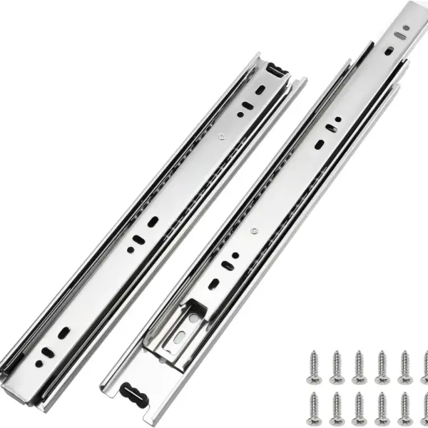 Full Extension Ball Bearing Drawer Slides 8-24 Inch Heavy Duty Side Mount 100 LB Capacity for File Cabinet Kitchen Cabinet
