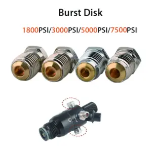 5PCS HPA Scuba CO2 Air Tank Pressure Regulator Burst Disk Safety Screw 1.8K,3K,5K,7.5K Relief Regulating Valve Sheet Fittings