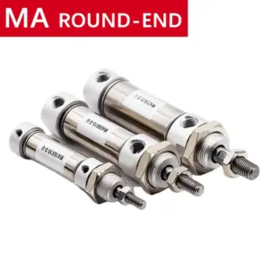 Mini Pneumatic Air Cylinder MA16/20/25-25X50*75X100*125X150X200S-U Round-End Stainless Steel Double Acting