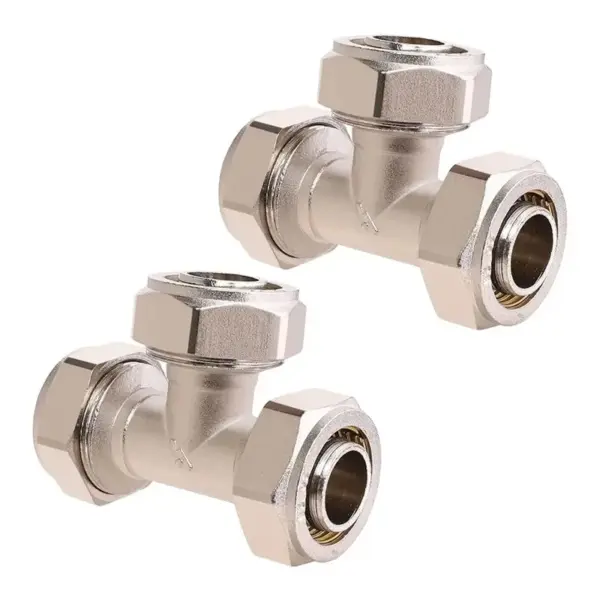 -November Air Line Fittings- 2PCS 3/4" Tee Pipe, 3/4" Tubing X 3/4" Tubing X 3/4" Tubing, 200PSI Pressure