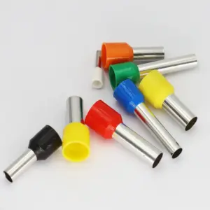 E VE 1008 1012 1018 1mm2 #18AWG Wire Sleeve Tubular Connector Insulated Cord End Pin Ferrule Cable Lug Copper Crimp Terminal