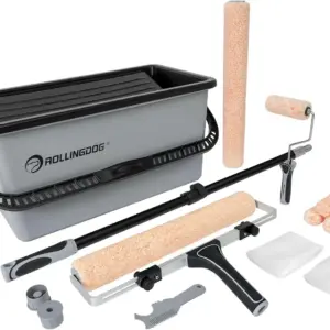 18 Inch Paint Roller Kit with Extension Pole, Bucket, Liners, and Microfiber Sleeves for Easy Painting