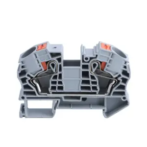 PT16 High Current Terminal Block, 16 Sq Mm Spring Clamp DIN Rail Mount, Tool-Less Connector For Electrical Power Distribution