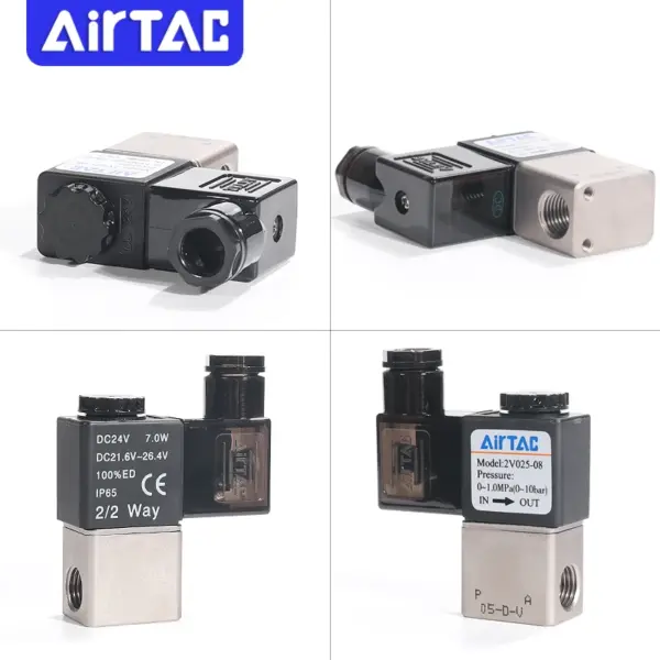 2 Position 2 Port Normally Closed Air Magnetic Valve AIRTAC 2V025-06 2V025-08 AC220V/DC24V  Pneumatic Air Solenoid Valve
