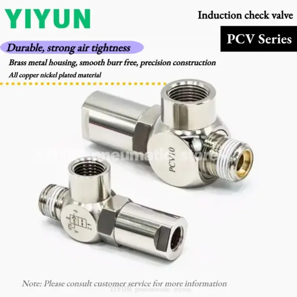 PCV06/10/15F YIYUN Pilot operated check PCV08 induction check valve Pneumatic pneumatic control check valve
