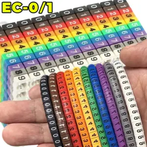 500Pcs Colourful Cable Markers C-Type 0 To 9 Number Tube Tag Label Wire Separator Insulation PVC Decoration Sleeve EC-0 EC-1