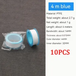PTFE Thread Seal Tape for Water Gas Oil Pipes High Density Leak Proof Plumber Tape for Fittings Valve Shower Toilet Repair