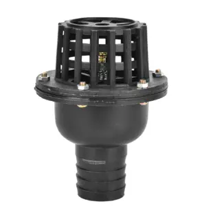 Water Pump Foot Valve Black PVC Low Pressure Flat Check ValveCFor Fluid Machine 5 Sizes To Choose From