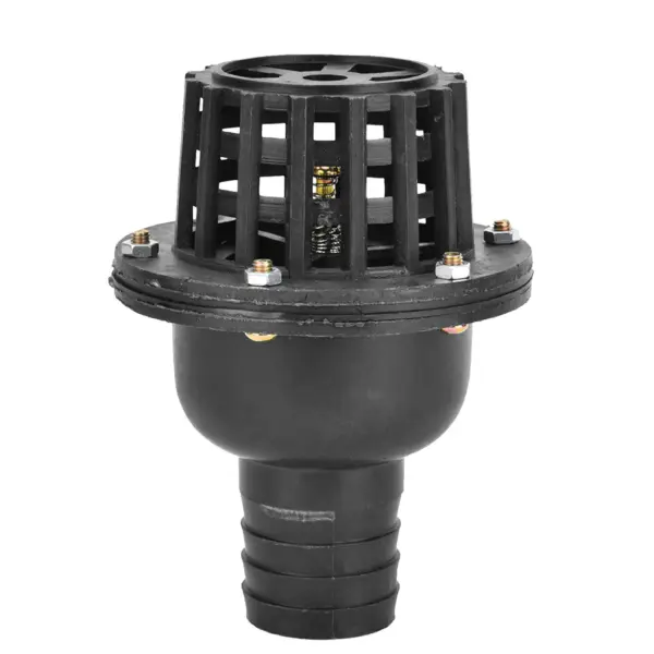 Water Pump Foot Valve Black PVC Low Pressure Flat Check ValveCFor Fluid Machine 5 Sizes To Choose From