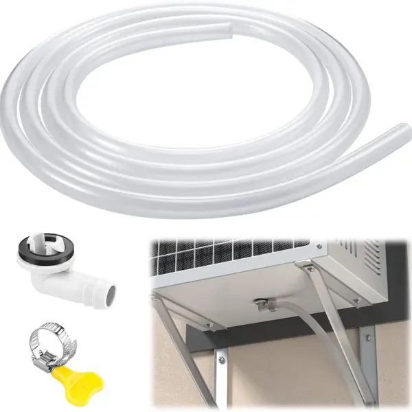 Air Conditioner Outdoor Unit Drain Hose Kit 15mm Flexible Air Conditioner Drain Pipe Repair Tool Drain Hose Connector Clamp