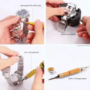 *ABKM Watch Repair Kit Professional Multi-Tool Portable Watchmaker Watch Repair Tool Set with Carrying Case
