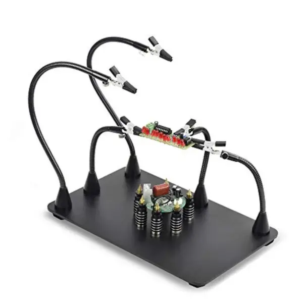 Magnetic s Soldering Station Large and Heavy Duty Base, 6 PCB Holders, 5 Flexible Arms Precision 360 Degree Alligator Clip s fo