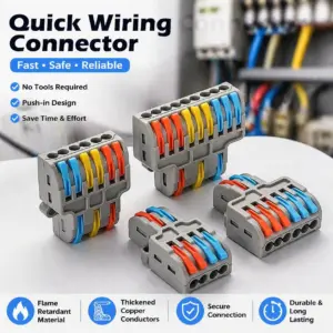 Quick Splicing Multiplex Butt Wire Connector Compact Electrical Cable Terminal Block Home Wiring Connectors Junction Box