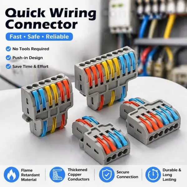 Quick Splicing Multiplex Butt Wire Connector Compact Electrical Cable Terminal Block Home Wiring Connectors Junction Box