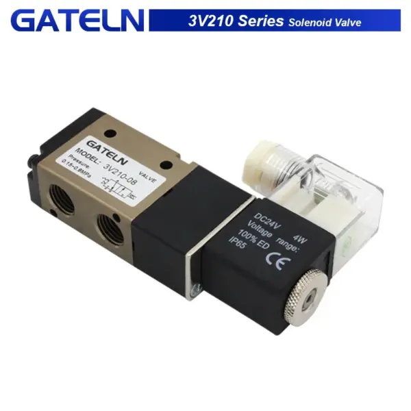 3 Way Port 2 Position 3V210-08 DC12V 24V AC220V Pneumatic Air Solenoid Valve Electric Control Gas Magnetic Valve