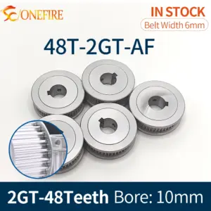 2GT 48 teeth Timing Pulley Bore 10mm(keyway 3mm) Belt width 6mm GT2 Aluminum Pulley Transmission Components 3D Printer Parts