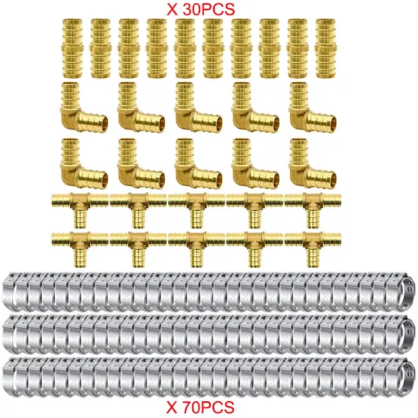 30 Pack 1/2inch PEX Fittings kit for PEX Hose Pipe And Tubing, 1/2" Fittings, Elbow TEE Straight Couplings Set