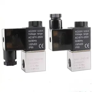 DC12V DC24V AC110V AC220V 2Port 2Pos 1/8" BSP Normally Closed Neutral Electric Pneumatic Solenoid Valve Coil 2V025-06