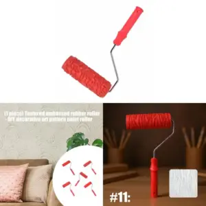 Embossed Pattern Paint Roller Paint Texture Pigment Printing Wall Painting Rolle M4YD