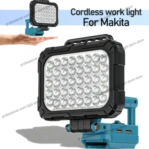 8-inch LED Work Light For Makita 18V Battery 2 USB Outdoor Flood Lights Spotlight Camping Lamp Emergency Lighting