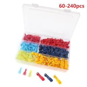 60/120/240pcs Quick Electrical Cable Connectors	Snap Splice Terminals for Electric Connections Insulated Nylon Spade Terminals