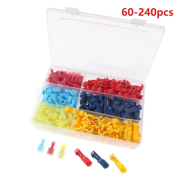 60/120/240pcs Quick Electrical Cable Connectors	Snap Splice Terminals for Electric Connections Insulated Nylon Spade Terminals