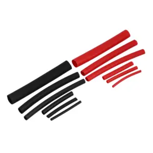 540Pcs 3: 1 Shrink Ratio Dual Wall Adhesive Lined Heat Shrink Tubing Tube 6 Size 2 Color KIT Black Red