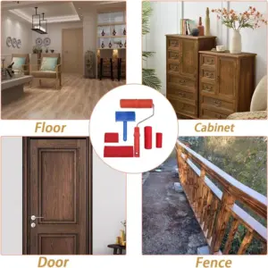BAAG-8Pcs Wood Grain Tool Set Wood Texture Paint Tool DIY Rubber Wood Pattern Painting Roller For Wall Room Art Decoration