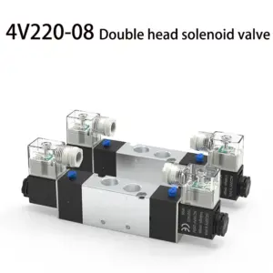 High Quality Solenoid Valve 220V Pneumatic 4V220-08 Air 5 way 2 Position 1/4&quot Coil Alloy Internal DC12V  DC24V AC110V AC24V