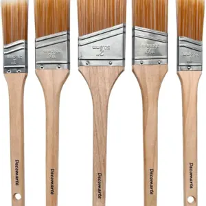 Thin Soft Bristle Angled Sash Brush Set for Painting Doors, Furniture, Trim, Touch Ups
