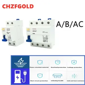 CHZFGOLD4P25A DZ30LEPNL DPNL 230V Residual Current Circuit Breaker With Over And Short Current Leakage Protection RCBO RCCB MCB