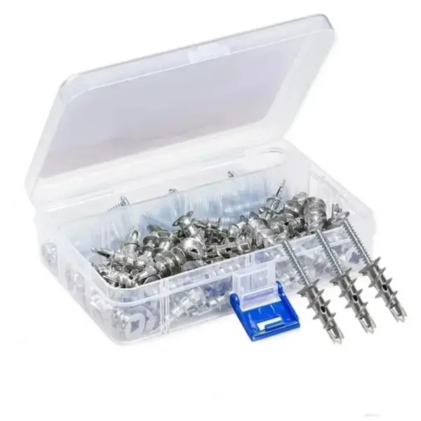 100pcs Zinc Alloy Plasterboard Drywall Anchor Hollow Wall Self-drilling Wall Plug with Tapping Screw Drywall Bolt